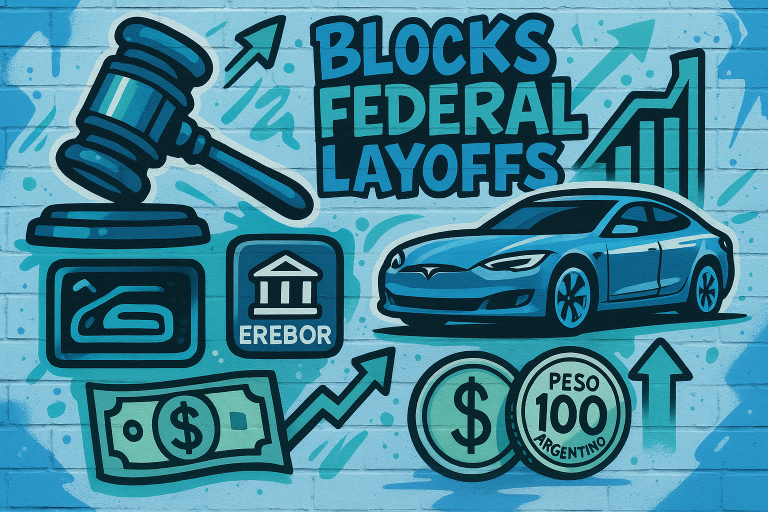 US digest: Judge blocks federal layoff, Tesla rebound, regulators approve Erebor Bank