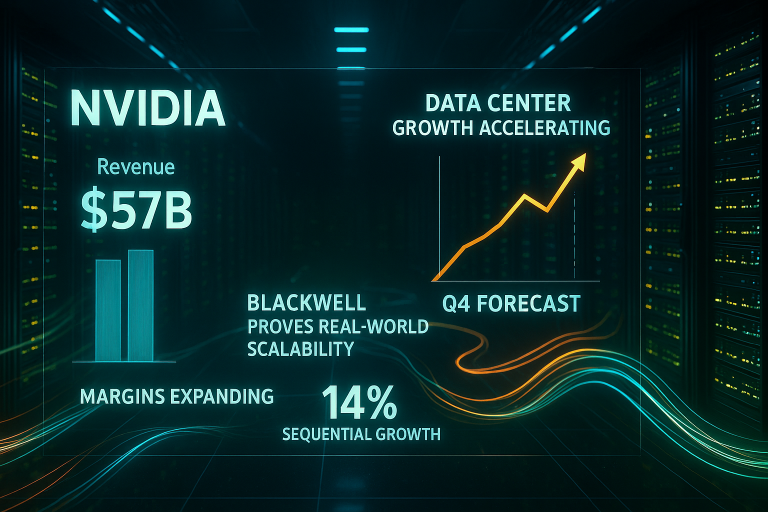 Nvidia crushes Q3 earnings: $57B revenue, $65B Q4 guide signals AI supercycle
