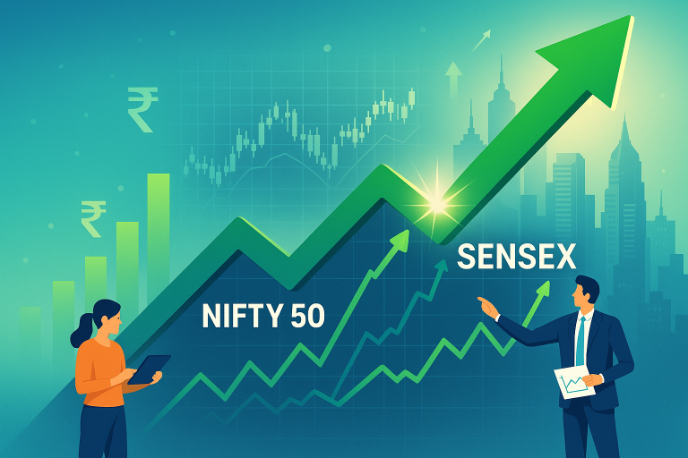 Nifty 50 Index rises as RBI unveils “shock-and-awe” strategy
