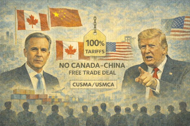 Canada rules out China free trade deal as Trump threatens 100% tariffs